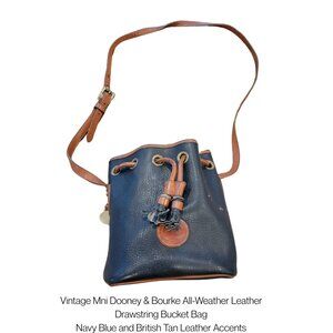 Vintage Mni Dooney & Bourke All-Weather Leather Drawstring Bucket Bag